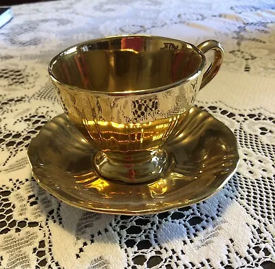 Buy Vintage Royal Winton Grimwades England Gold Lustre Tea Cup And Saucer • 10£