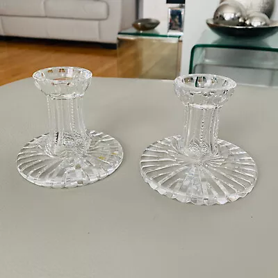 Buy Vintage Retro 1980s Pair Of 2 X Art Deco Style Cut Glass Candle Sticks Holders  • 17.99£