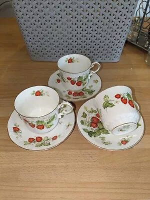 Buy Queens Virginia Strawberry Lot Cup Saucer Cake Plate Side Plates Afternoon Tea  • 65£