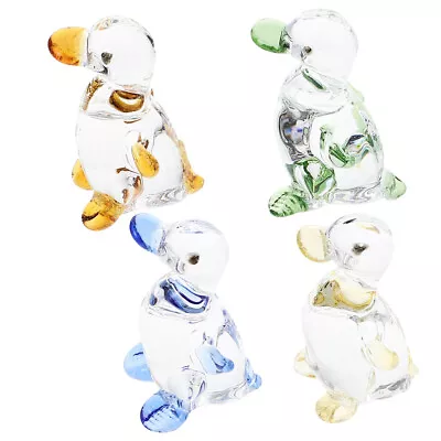 Buy Crystal Duck Figurines Glass Animal Mini Blown Mandarin Ducks Home Decor (4pcs) • 11.68£