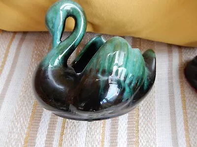 Buy Blue Mountain Pottery Swan Figurine Vase/Planter • 4.50£