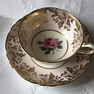 Buy Vintage Paragon Cup & Saucer Pink Gold Bowl Shape 1936-49 Fine Bone China Floral • 47£