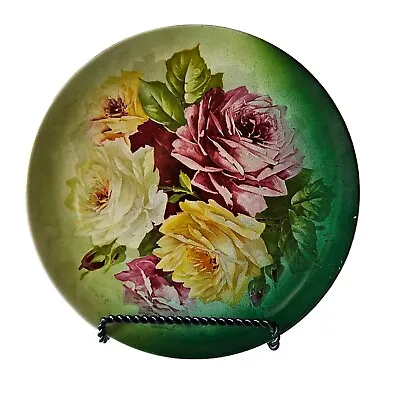 Buy Vtg 1930's Marked & #'ed Dresden Crackled China Plate, Floral Roses Design 10.5  • 24.01£