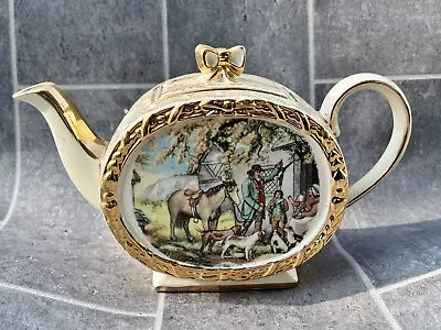 Buy Vintage Sadler Teapot Gold Trim Barrel Shaped • 22.99£