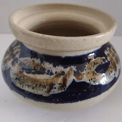 Buy Stoneware Bowl Beige Blue Decorated Earth Colors • 14.10£