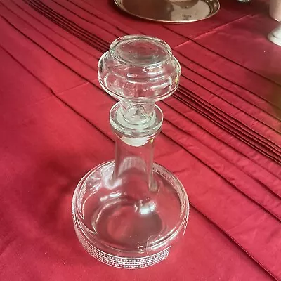 Buy Stylish Clear Glass Decanter With Decorative Border. • 3.99£