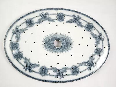 Buy Antique Wedgwood  Indian Star Creamware Blue & White Meat Drainer Strainer Plate • 143.85£