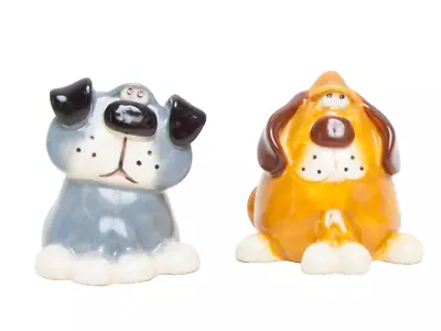 Buy Vintage Sitting Dog Pottery Figurines Signed Pups Hand Made Hand Painted • 23.05£
