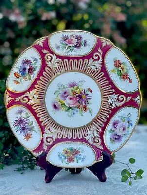 Buy George Jones & Sons,England Antique Plate Fabulous Floral And Gildings  Decor • 160.34£
