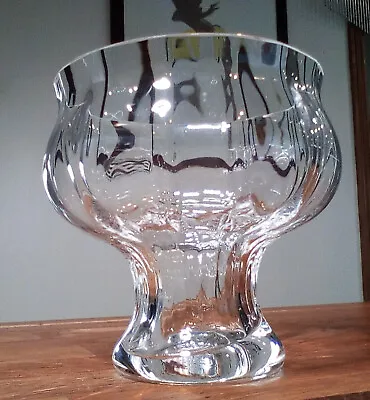 Buy Vintage Dartington Crystal Ripple Optic Glass Rose Bowl • 17.25£