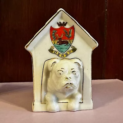 Buy Shelley Crested China White Bulldog In Kennel #316 Derby • 40£