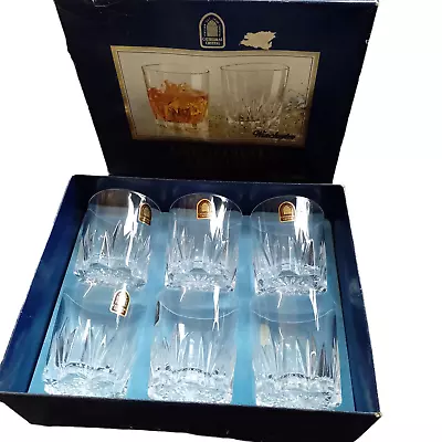 Buy Cathedral Crystal Cut Glass Vintage Tumbler Glasses Set Of 6 Boxed • 5.50£