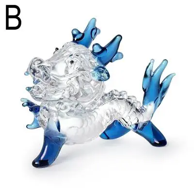 Buy Glass Crystal Dragon Figurine Ornament Exquisite Dragon Object For • 5.33£