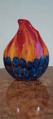 Buy *RARE Trial Piece* Beautiful Anita Harris Pottery Vase 'Hot Coals' Design  • 99£