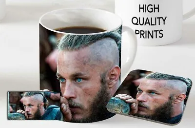 Buy Vikings Ragnar Lothbrok Face - Ceramic Coffee / Tea Mug + Matching Coaster  • 8.49£
