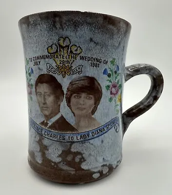 Buy Vintage Ewenny Welsh Studio Pottery Mug - Royal Wedding Charles & Diana - 275ml • 9.45£