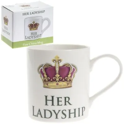 Buy Her Ladyship Crown White Fine China Mug - Boxed Gift NEW • 9.50£