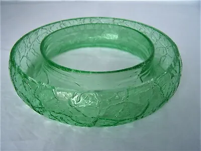 Buy RARE Art Nouveau Kolomon Moser Green Crackle Glass Flower Ring 1910's • 19.99£