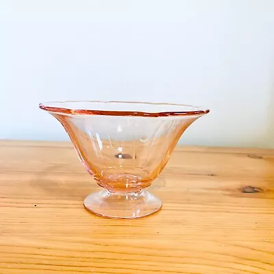Buy Vintage Pink Depression Glass Bowl Footed Container Glassware 5.5  • 23.98£