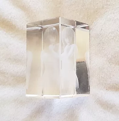 Buy Paperweight 3D Laser Etched Crystal Glass - Female Model - VGC • 3.75£