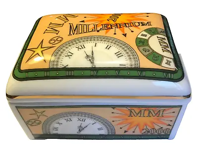 Buy Rectangular Fine Bone China Millennium 2000 Trinket Box By Sutherland UK • 10£