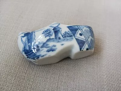 Buy Vintage Small Delft Blue China Porcelain Dutch Windmill Clog • 4.99£