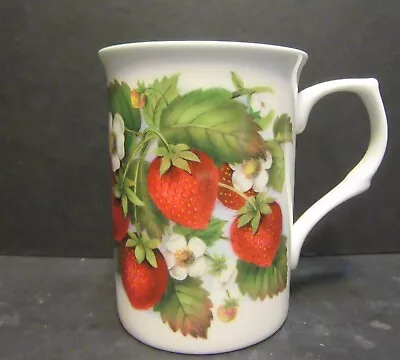 Buy 1 Strawberry Fine Bone China Mug Cup Beaker Castle Shape Mug Decorated In The UK • 5.99£