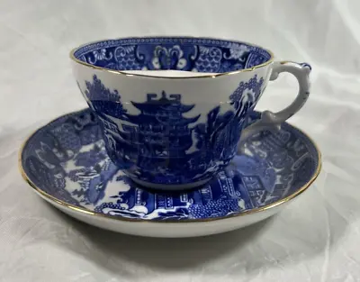 Buy Hammersley Willow Pattern Mustache Cup And Saucer, Very Nice • 80.91£