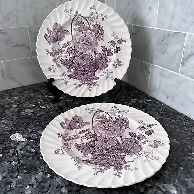 Buy Charlotte Mulberry Lavender Lunch Plates Clarice Cliff England Vintage Floral  • 15.18£