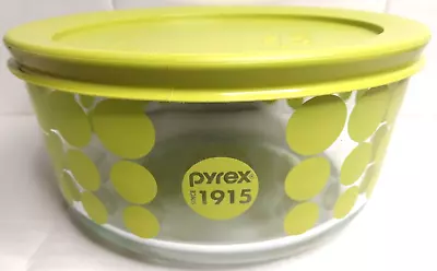 Buy Corning [USA] Pyrex Green Polka Dot 4-Cup / 950ml Bowl [7201] With Plastic Lid • 22.10£