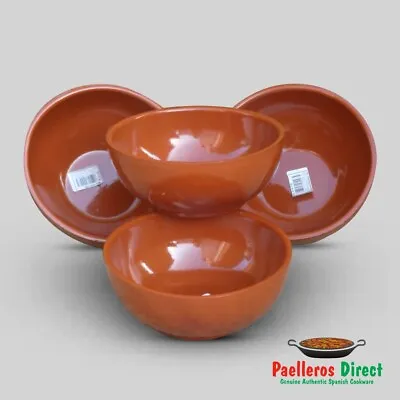Buy Set Of 4 X 15cm Spanish Terracotta Soup / Cereal / Breakfast Bowls • 22.99£