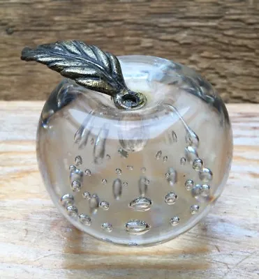 Buy Fab Vintage Controlled Air Bubble Glass Paperweight/Ornament/Apple Design/Retro • 28£