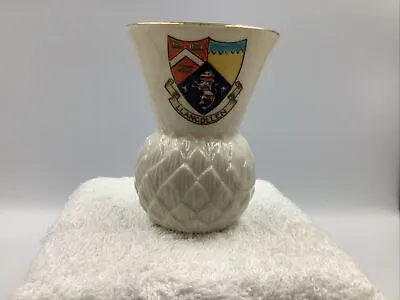 Buy Small Carlton Crested China Thistle Vase Souvenir Heraldic Llangollen Wales • 10£