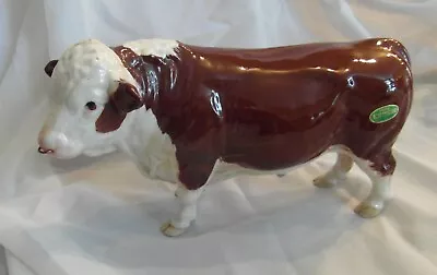Buy Beswick Polled Hereford Bull No 2549a  With Nose Ring Vgc &  Beswick Sticker • 44.99£