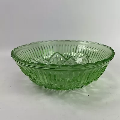 Buy Vintage Green Pressed Glass Bowl Trinkets Keys Fruit • 10£