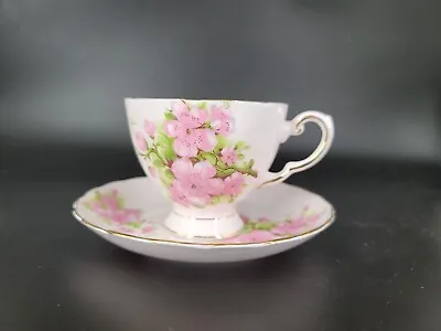 Buy Tuscan Cup & Saucer Set Fine English Bone China  Pink Apple Tree Blossom Vintage • 18.96£
