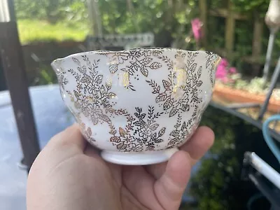 Buy Floral Sugar Bowl Royal Vale Bone China English Gold & White Ridgway Pottery Ltd • 14.95£