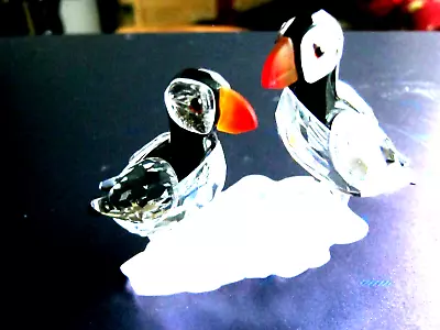 Buy Swarovski Crystal Puffins On Frosted Rock.  Feathered Beauties Ctheme Group. • 110£