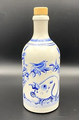 Buy MKM Hand Painted Stoneware Bottle, German, Blue & White, Artist Signed, Vintage • 16£