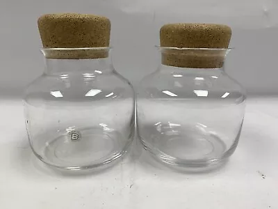Buy Dartington England 24% Lead Crystal Glass Jars With Cork Stoppers 14cm High A54 • 5.95£