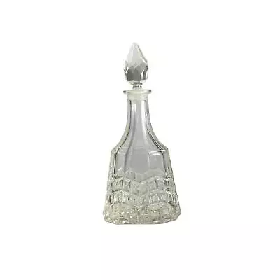 Buy Vintage Art Deco Cut Glass Perfume Bottle With Faceted Stopper, Scent Bottle • 19.99£