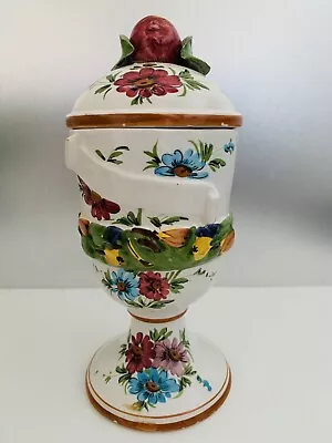 Buy Handmade Porcelain Pot Flower Painting Made In Italy M.5 Art Deco Floral • 14.29£