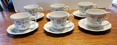 Buy Lot Of 6 Christina Porcelain Bavarian Blue Cups/saucers Seltmann Weiden Germany • 48.04£