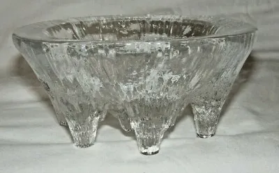 Buy Swedish Crystal Glass Heavy Bowl Ice Glass Modernist Feet Unusual • 89.99£