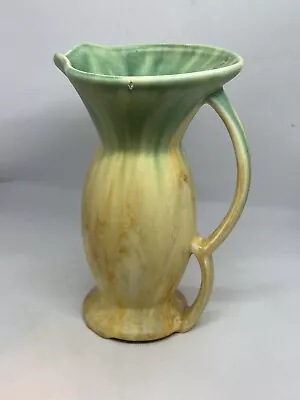 Buy Vintage Beswick Art Deco Two Handled Jug Vase Drip Ware Flow Green Yellow 176 • 24.64£