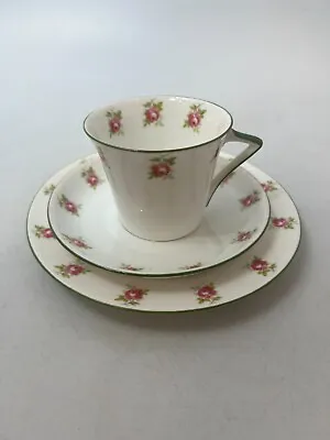 Buy Tuscan China England Teacup Saucer Plate 3x Pink Rose Bug Green Cute Cottage #RA • 8.83£