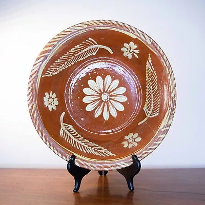 Buy Large Antique Slipware Bowl - Rustic Country Pottery, 33cm • 160£
