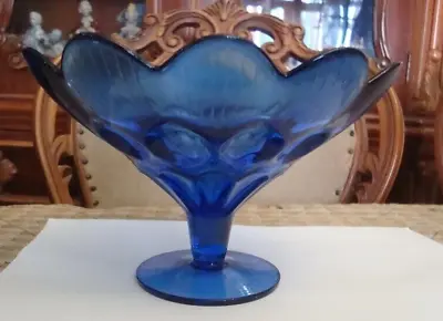Buy Fruit Glass Bowl Antique Large Art Cobalt Colored Blue Ussr For Decor 1930s Rare • 85.05£