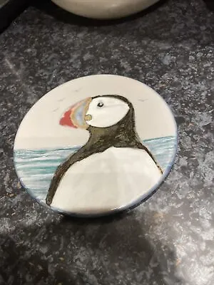 Buy Highland Stoneware Scotland Pottery Puffin Plate 6” Signed HEW • 17.99£