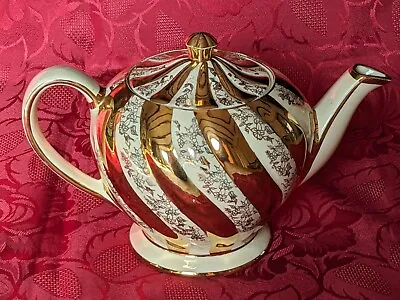 Buy 1937 Sadler England 'Gold Swirls' Teapot Wife Mum Nan Nanna Grandma Christmas • 10.45£